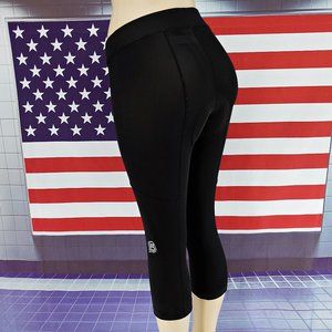 Novara Cycling Tights Black Spandex Knickers Padded Capri Sz Small